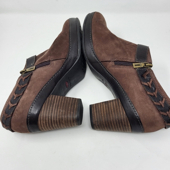Clarks Artisan Womens Ankle Boots Harness Western Brown Oiled Leather 10W - Picture 8 of 10
